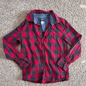 OshKosh B'gosh Red and Black Plaid Button Down Shirt